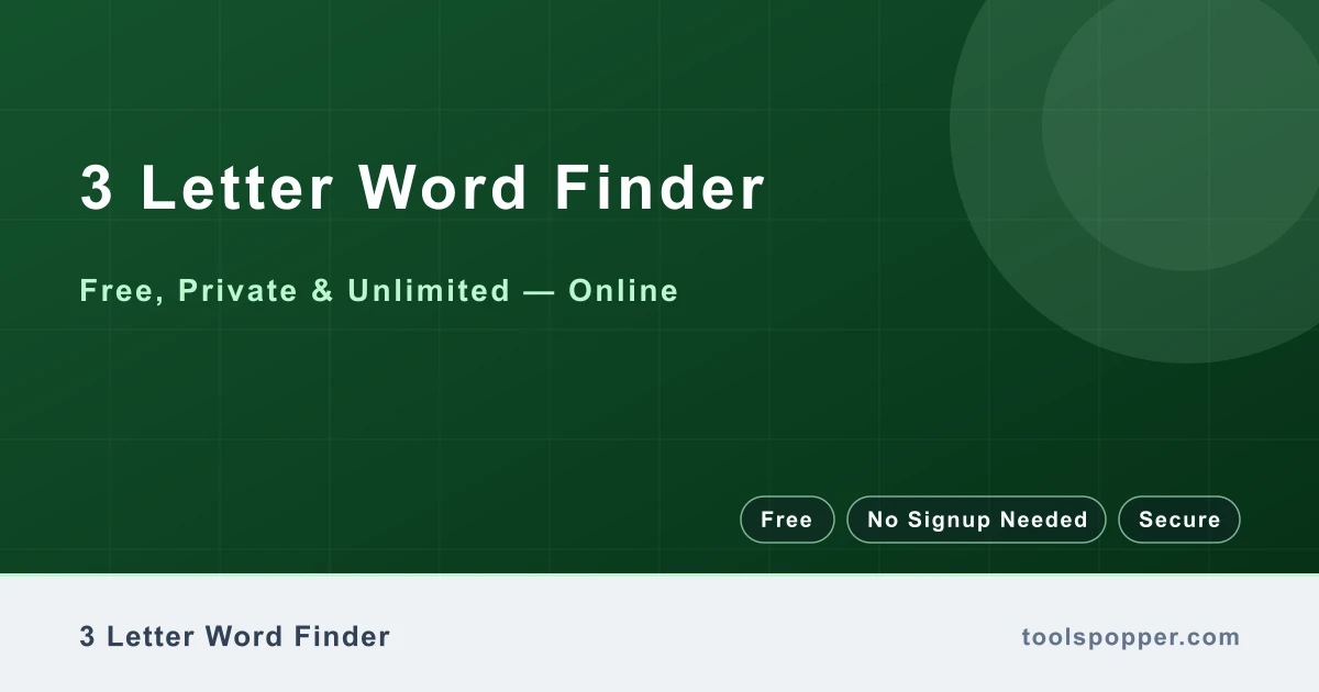 3 Letter Word Finder — Find 3-letter words for Wordle and Scrabble