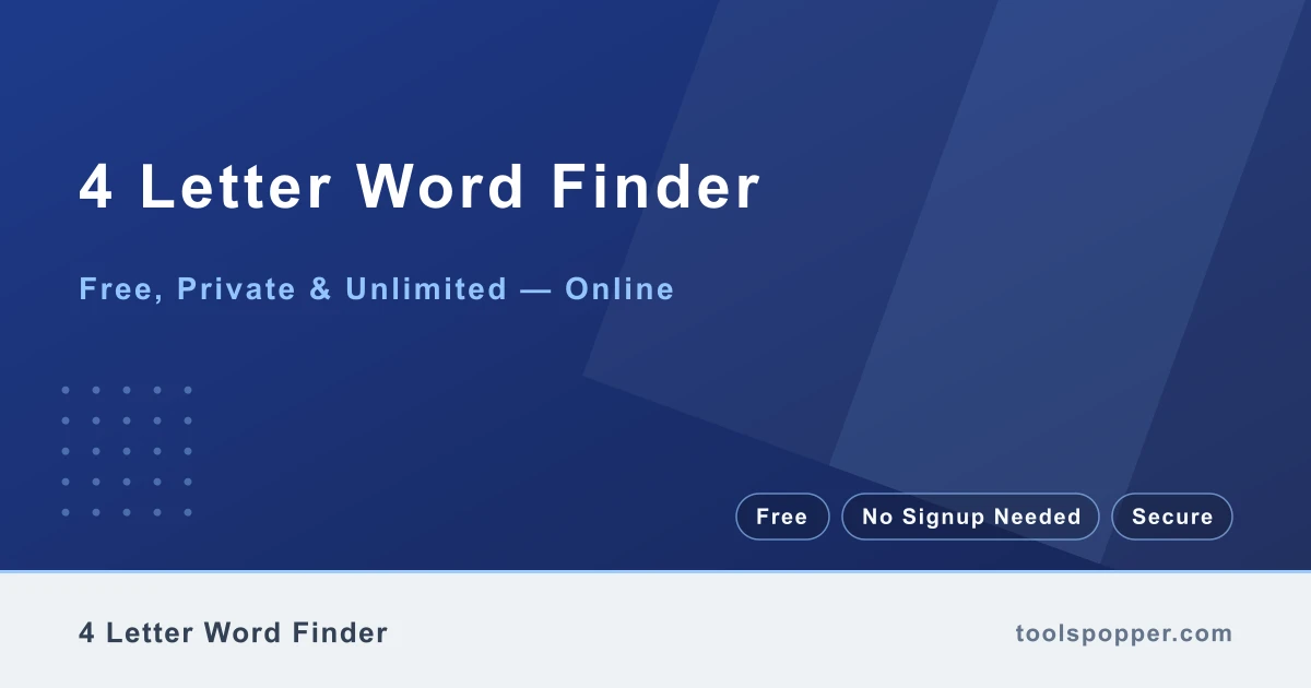 4 Letter Word Finder — Four-letter word solver with constraints