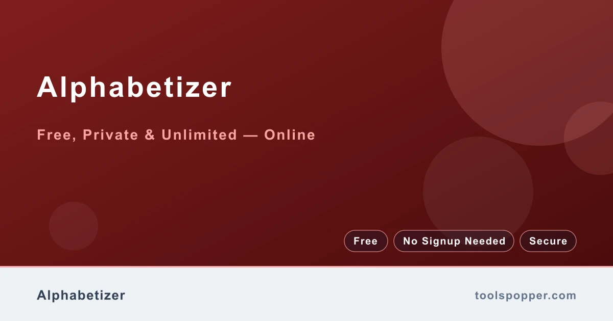 Alphabetizer — Sort lines alphabetically and clean lists