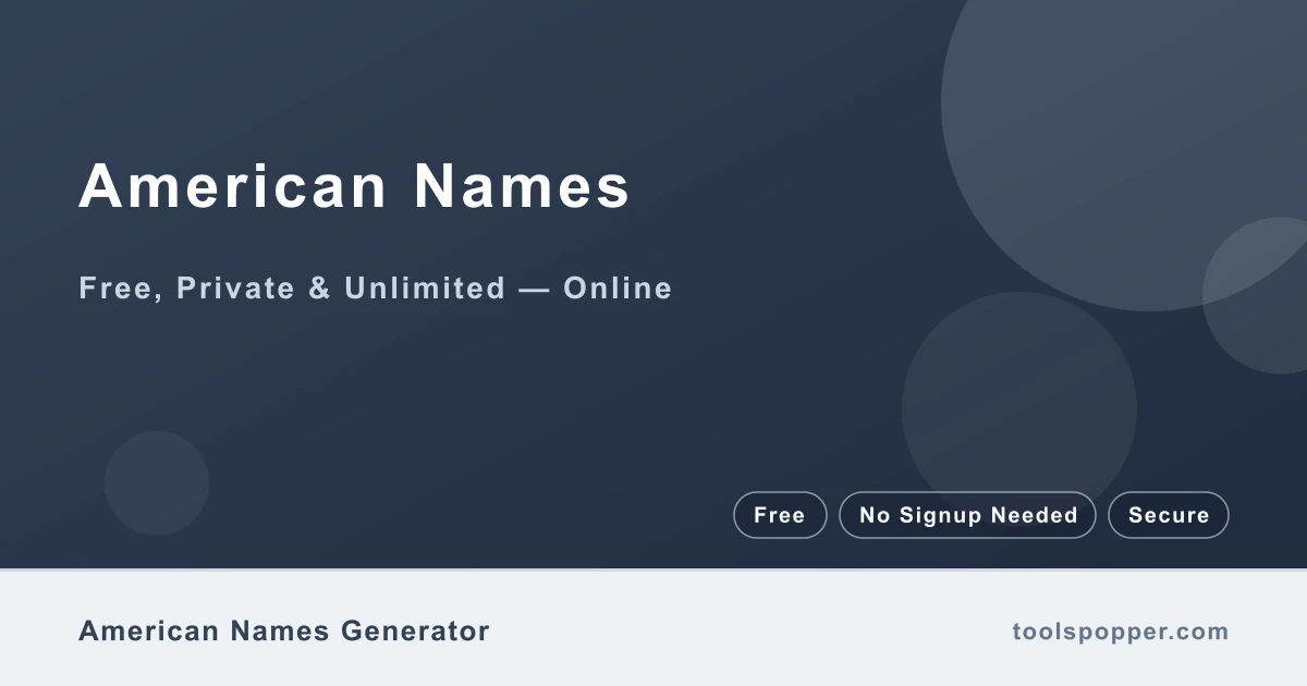 American Names — Random American first and last names