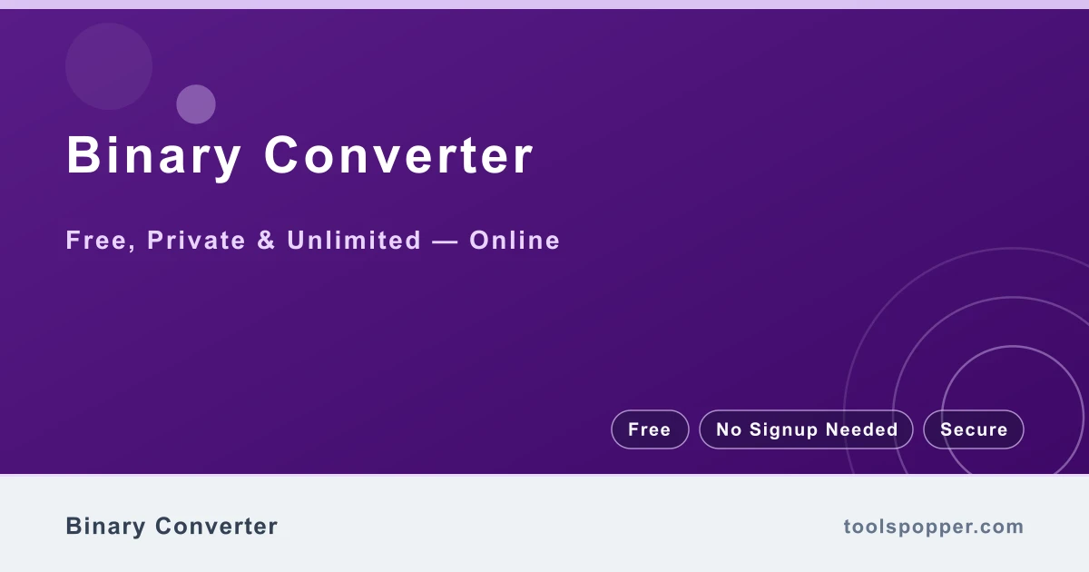 Binary Converter — Decimal to binary conversion