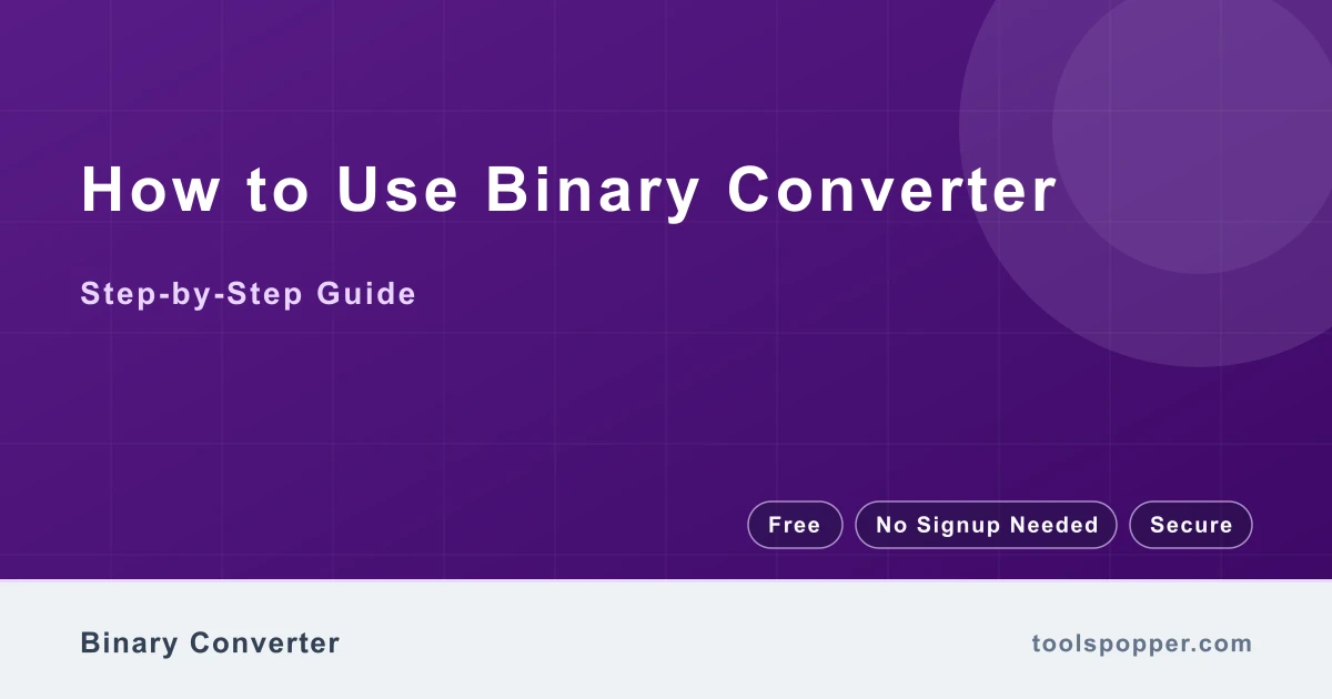 How to use Binary Converter — step-by-step guide
