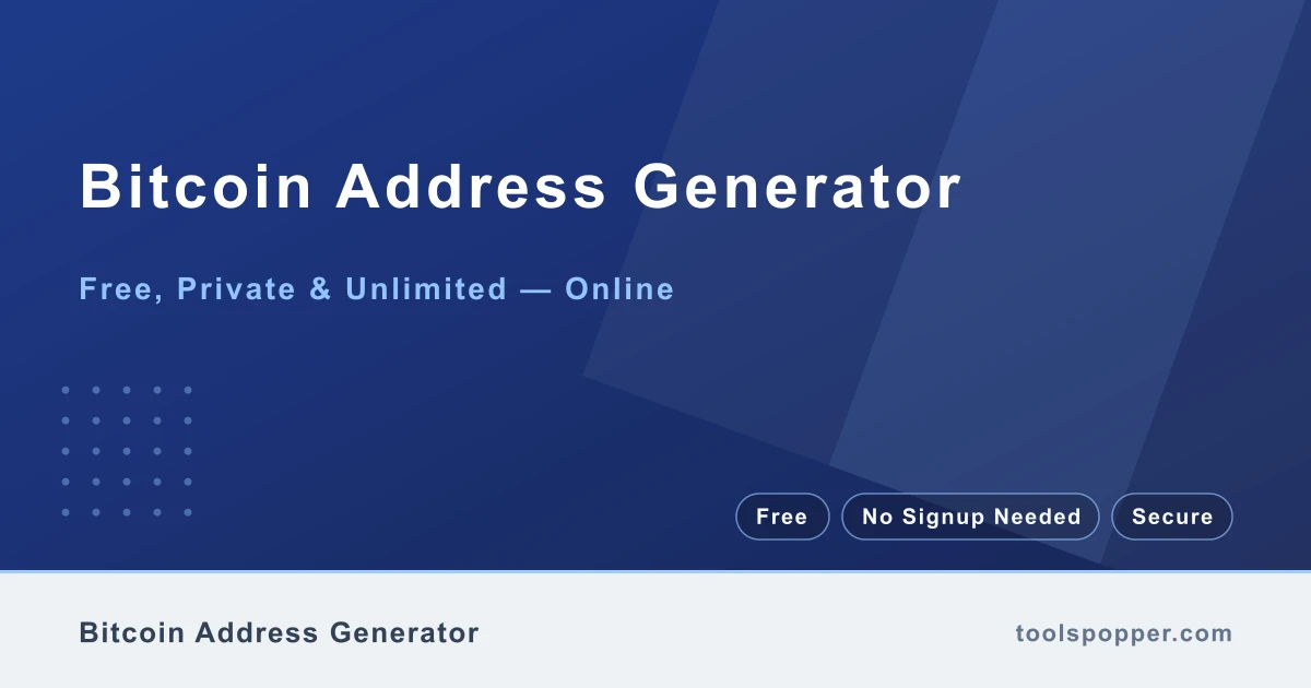 Bitcoin Address Generator — Random Bitcoin-style addresses for UI tests