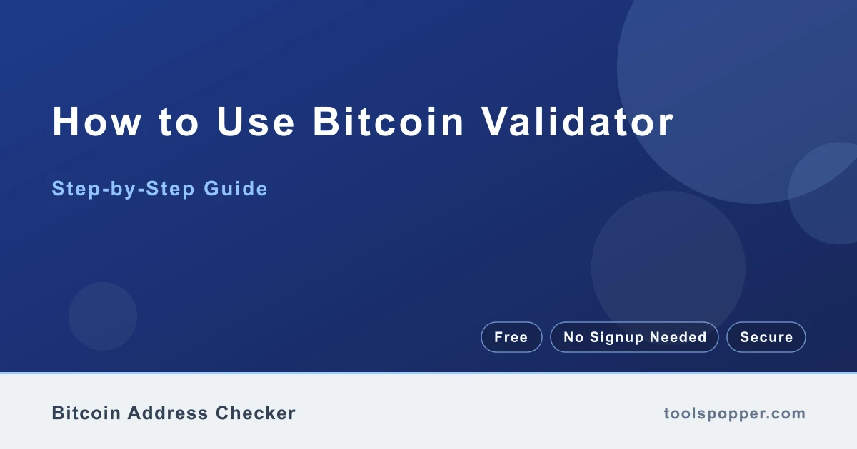How to use Bitcoin Validator — step-by-step guide