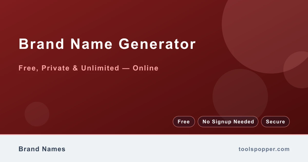 Brand Name Generator — Brandable business name ideas