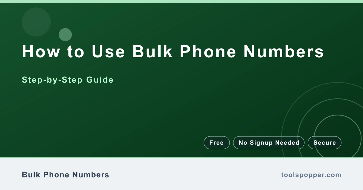 How to use Bulk Phone Numbers — step-by-step guide