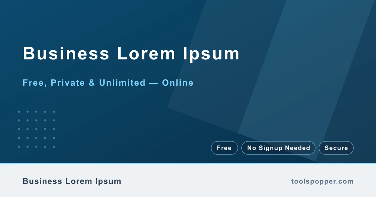 Business Lorem Ipsum — Corporate buzzword placeholder text for mock-ups