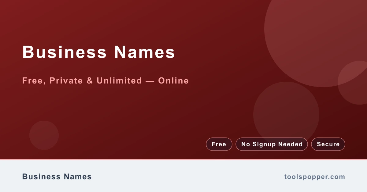 Business Names — Company name suggestions