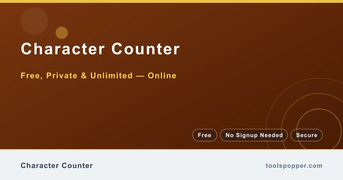Character Counter — Count characters, words, and lines