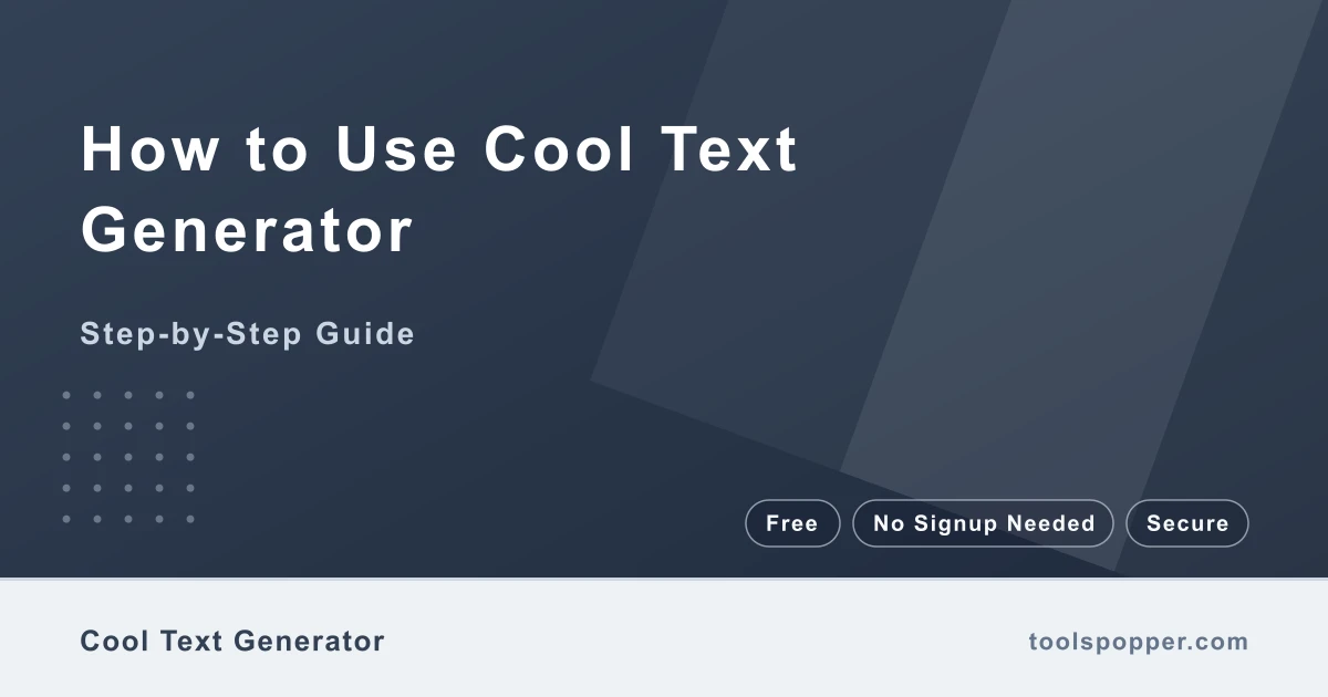 How to use Cool Text Generator — step-by-step guide