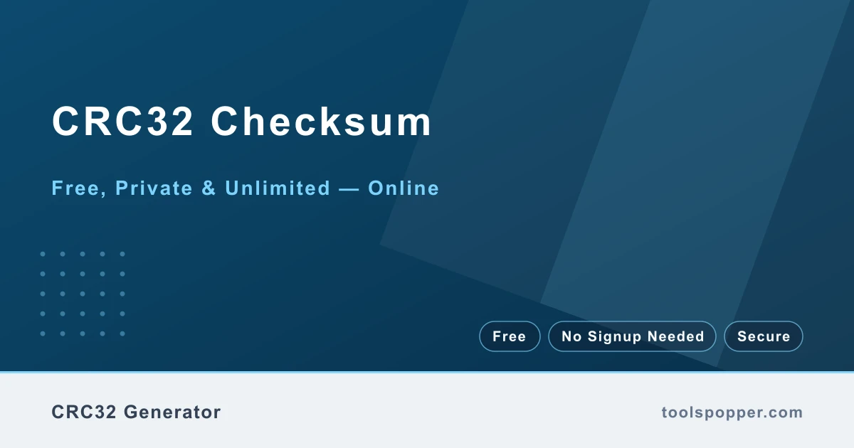 CRC32 Checksum — CRC-32 checksum for files and protocols