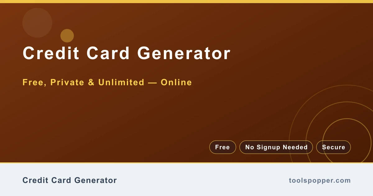Credit Card Generator — Dummy card numbers with valid Luhn checksum