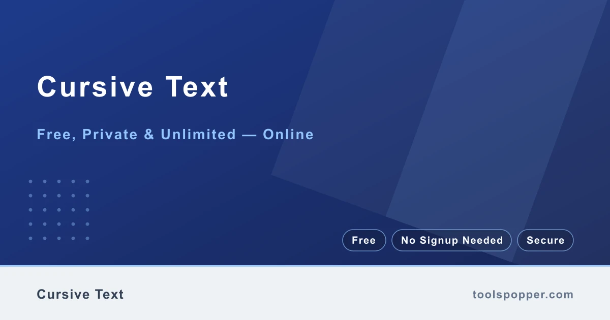 Cursive Text — Script cursive Unicode text
