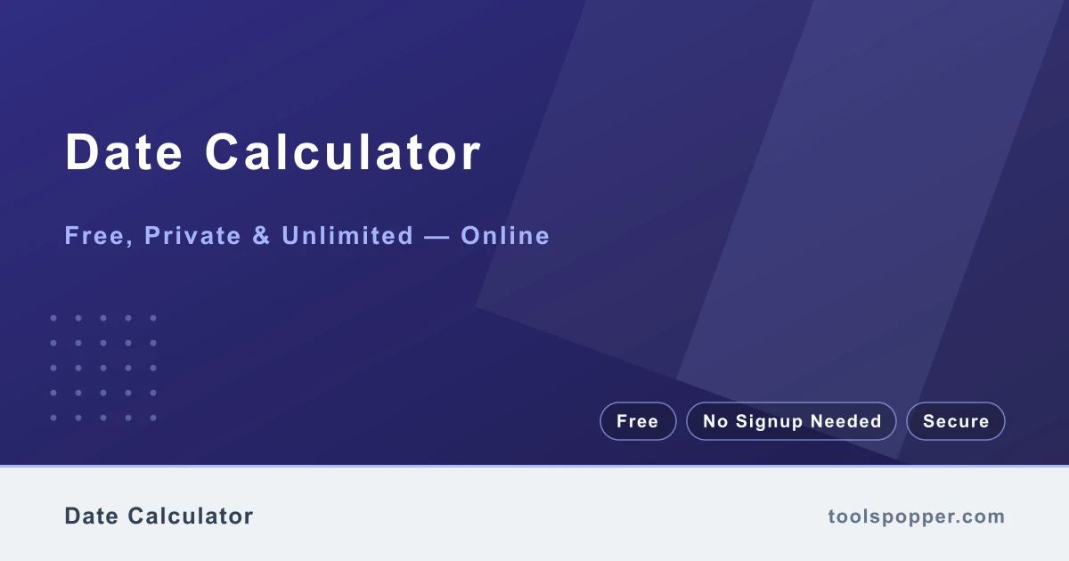 Date Calculator — Add or subtract days from a date
