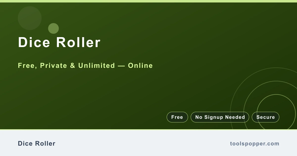 Dice Roller — Simulate rolling one or more dice for games and probability experiments
