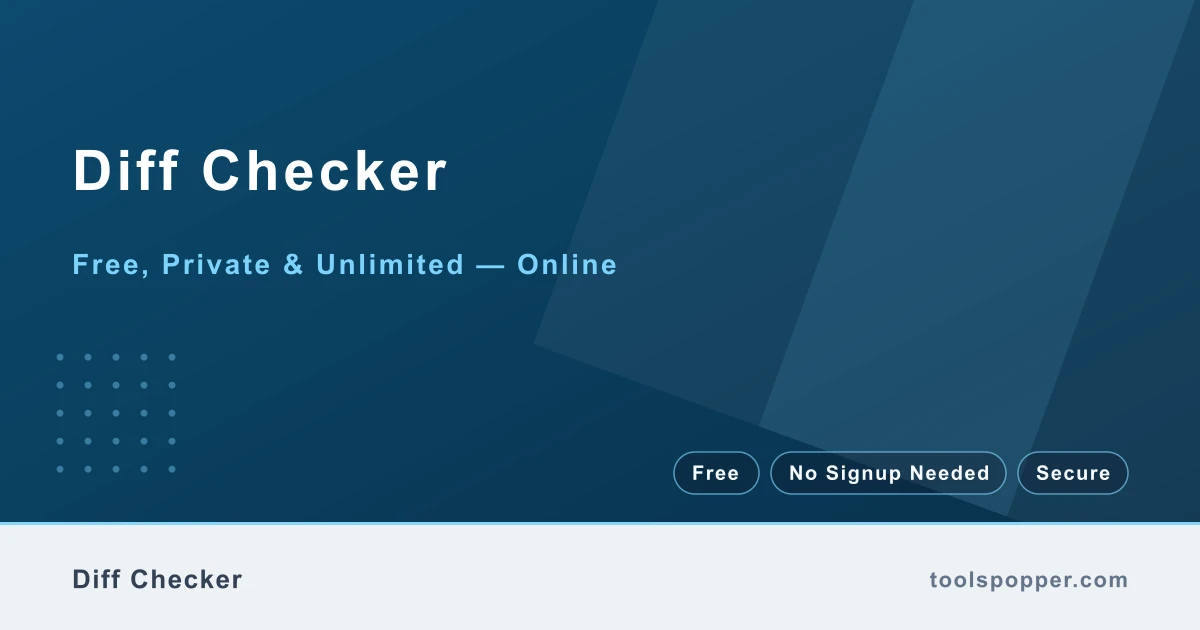 Diff Checker — Compare two texts line by line