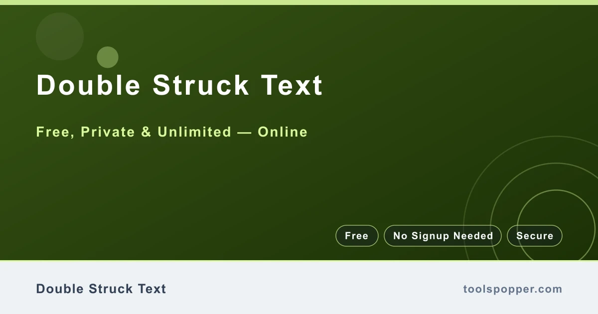Double Struck Text — Double-struck mathematical letters