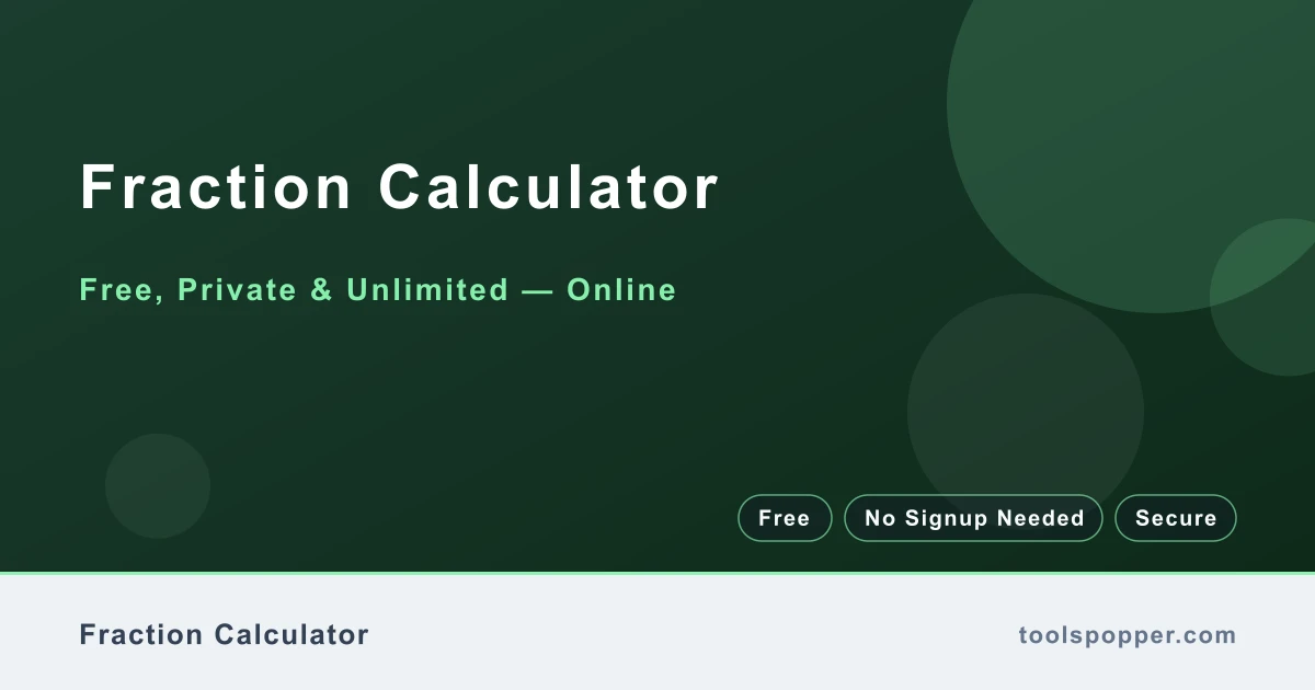 Fraction Calculator — Add, subtract, multiply, and divide fractions with simplified results