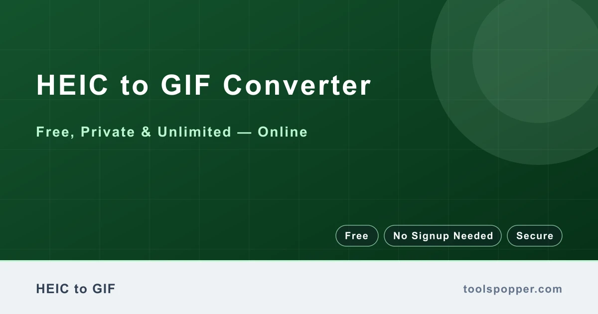 HEIC to GIF Converter — Convert HEIC to GIF free in your browser — fast, private, no watermark