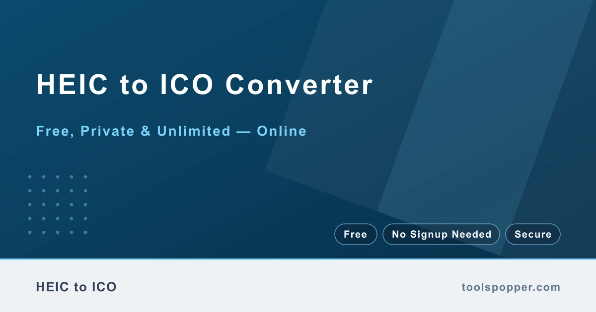 HEIC to ICO Converter — Convert HEIC to ICO free in your browser — fast, private, no watermark