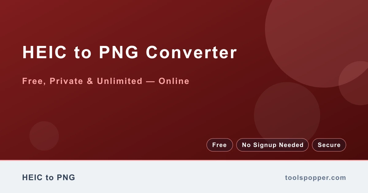 HEIC to PNG Converter — Convert HEIC to PNG free in your browser — fast, private, no watermark