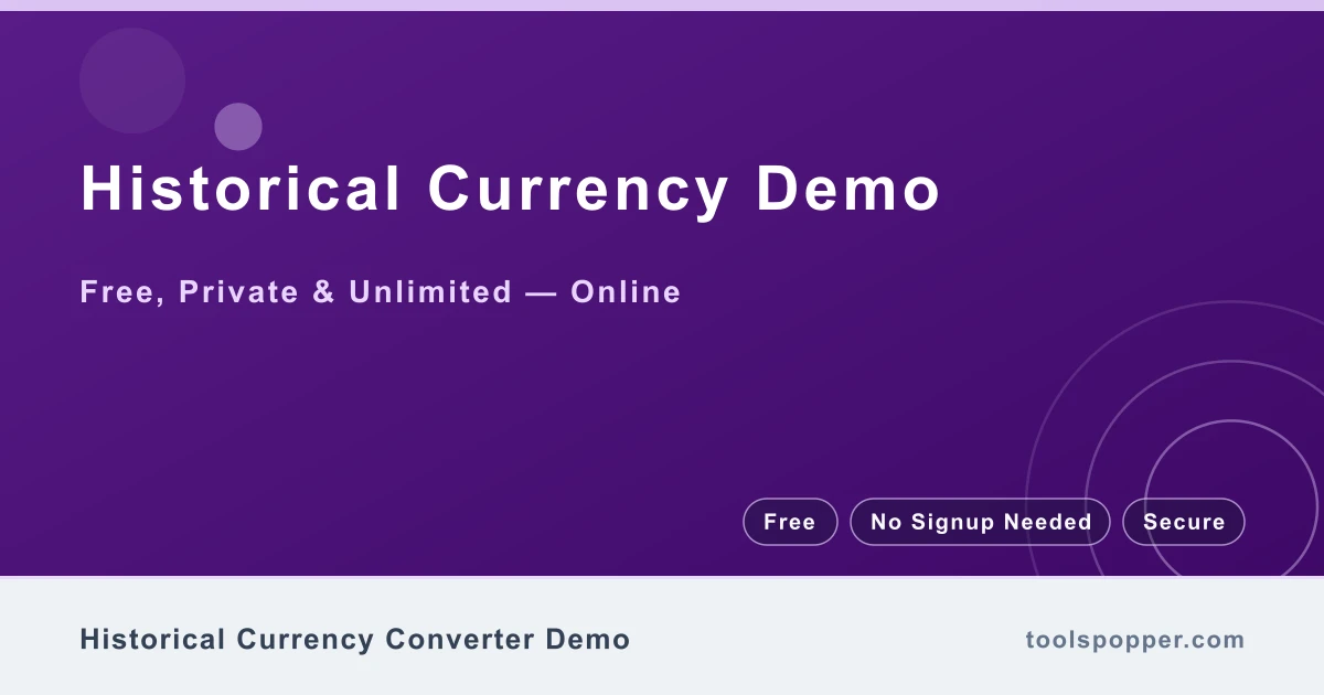 Historical Currency Demo — Educational demo for obsolete currency conversion rates