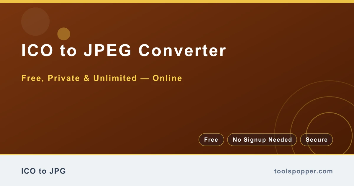 ICO to JPEG Converter — Convert ICO to JPEG free in your browser — fast, private, no watermark
