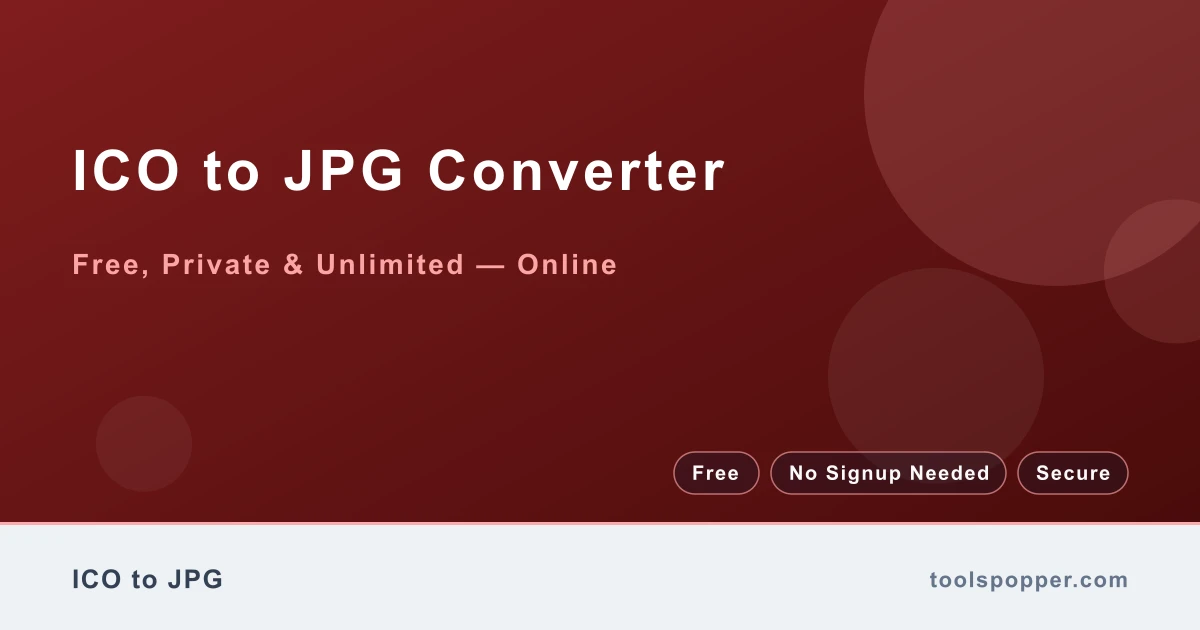 ICO to JPG Converter — Convert ICO to JPG free in your browser — fast, private, no watermark