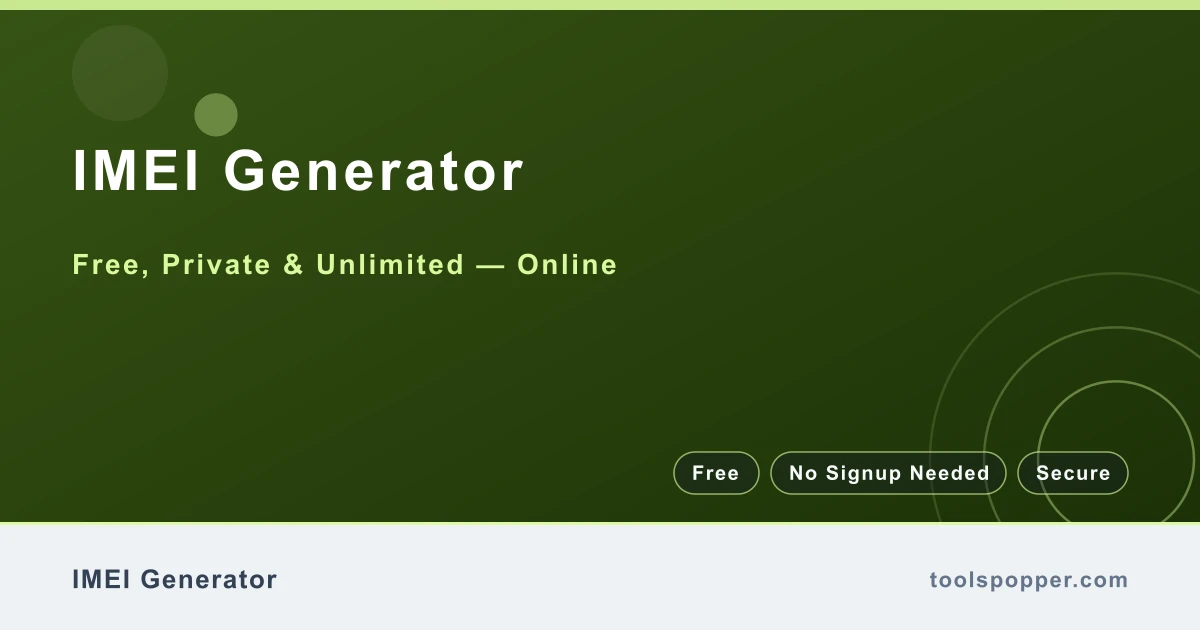 IMEI Generator — Random IMEI numbers for device testing