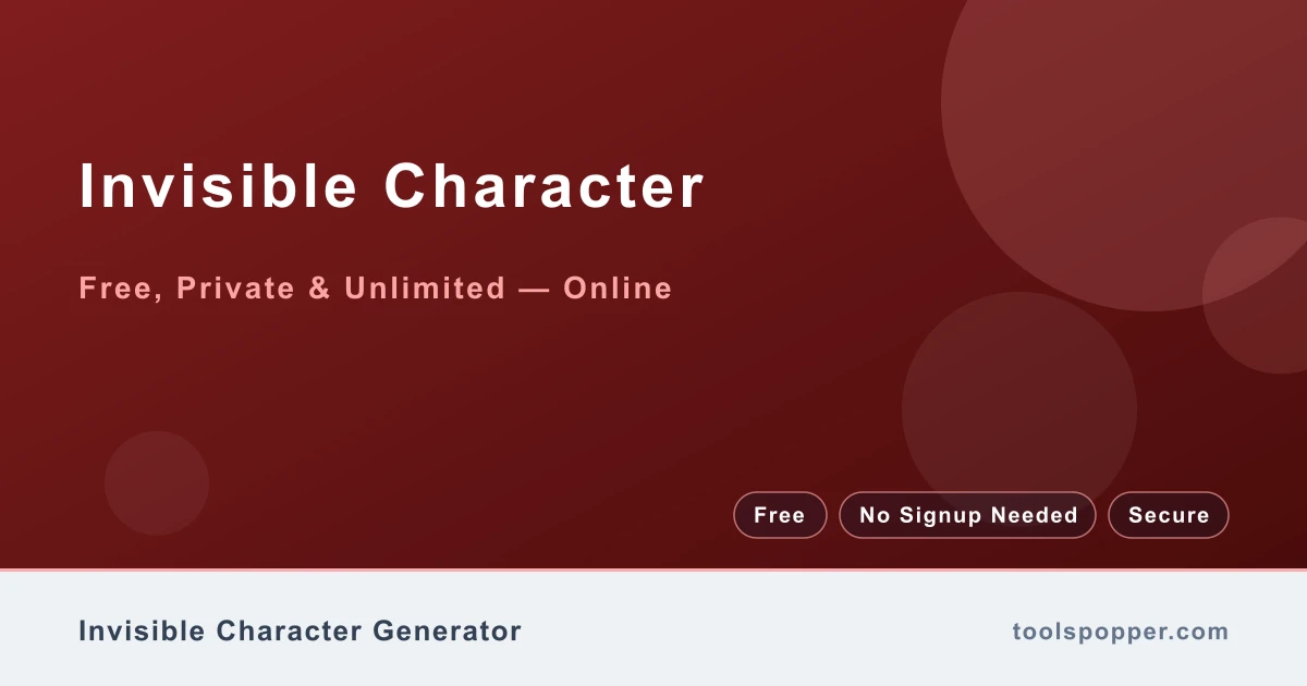 Invisible Character — Zero-width characters for spacing tricks