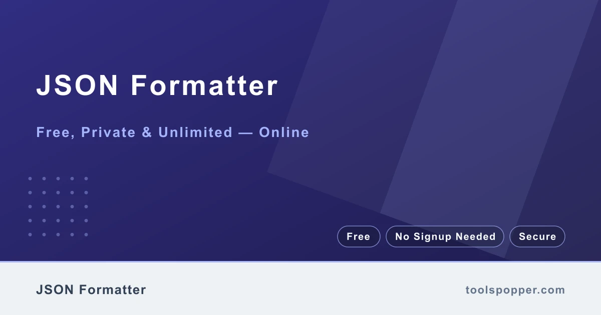 JSON Formatter — Beautify, minify, and validate JSON with clear error messages