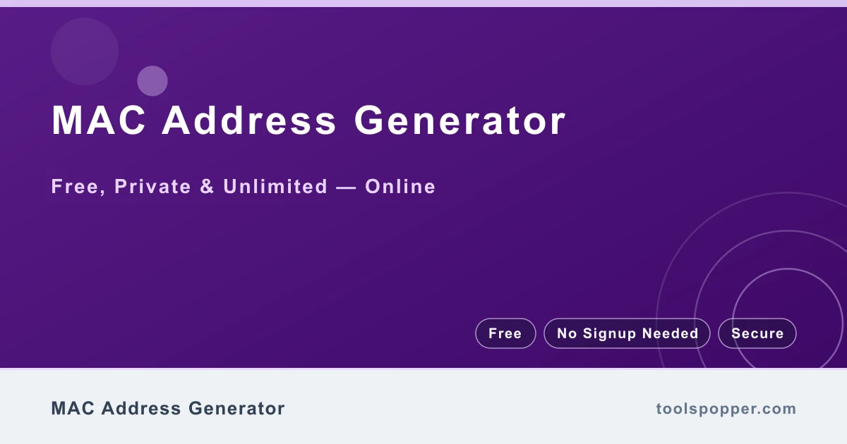 MAC Address Generator — Random MAC addresses
