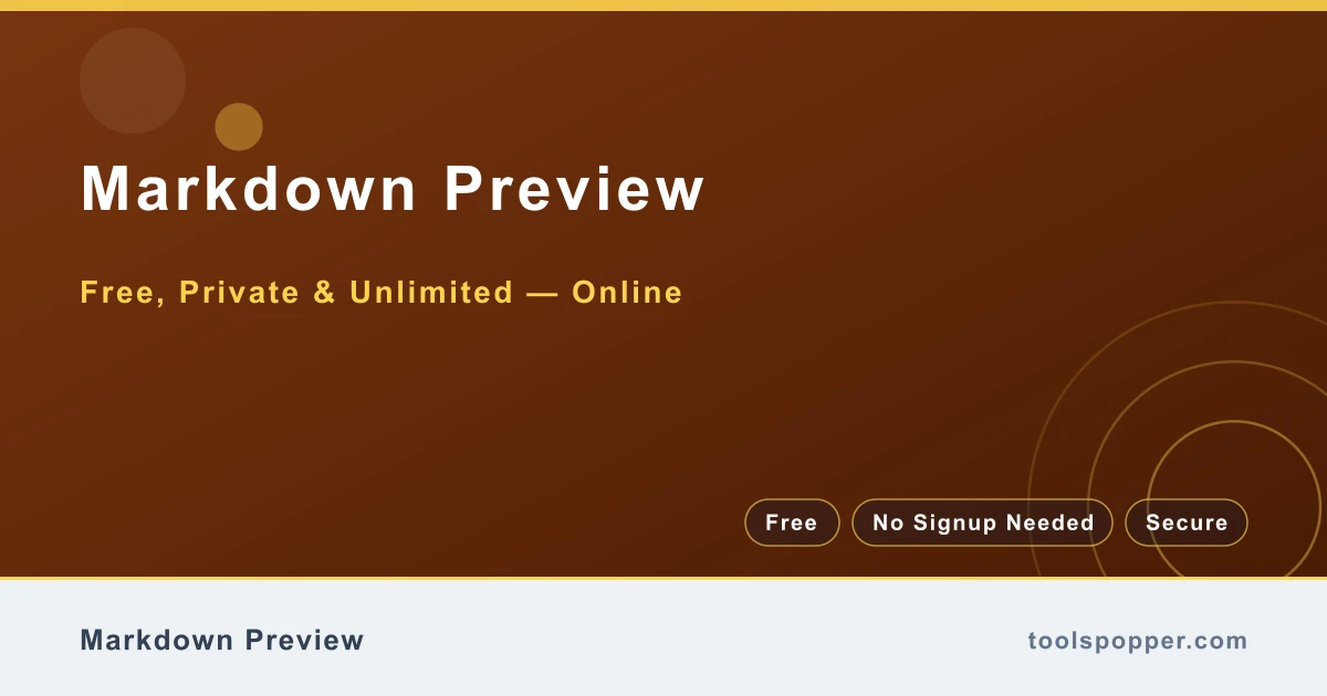 Markdown Preview — Write Markdown and preview formatted HTML side by side