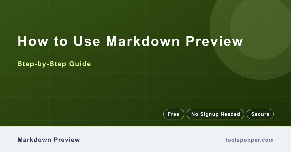 How to use Markdown Preview — step-by-step guide