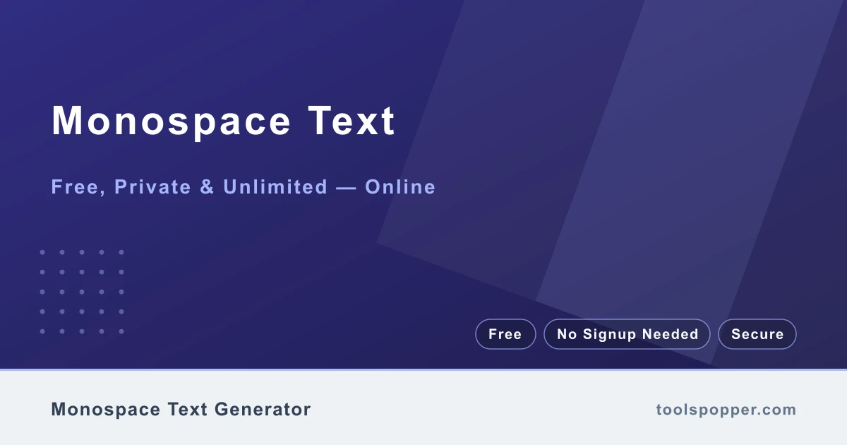 Monospace Text — Monospace Unicode for code-style posts