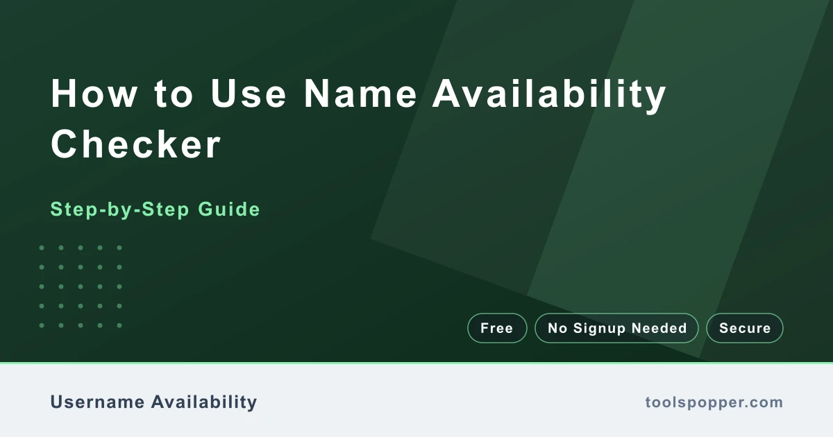 How to use Name Availability Checker — step-by-step guide
