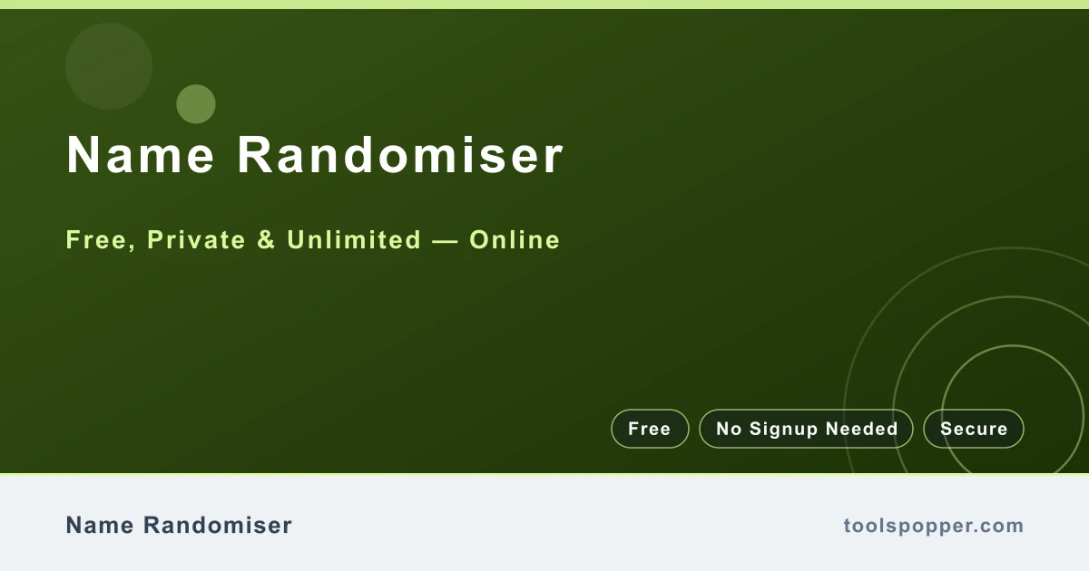 Name Randomiser — Mix random first, last, and brand names