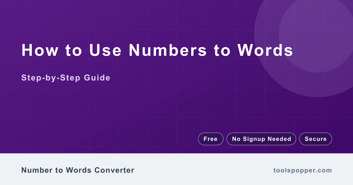 How to use Numbers to Words — step-by-step guide