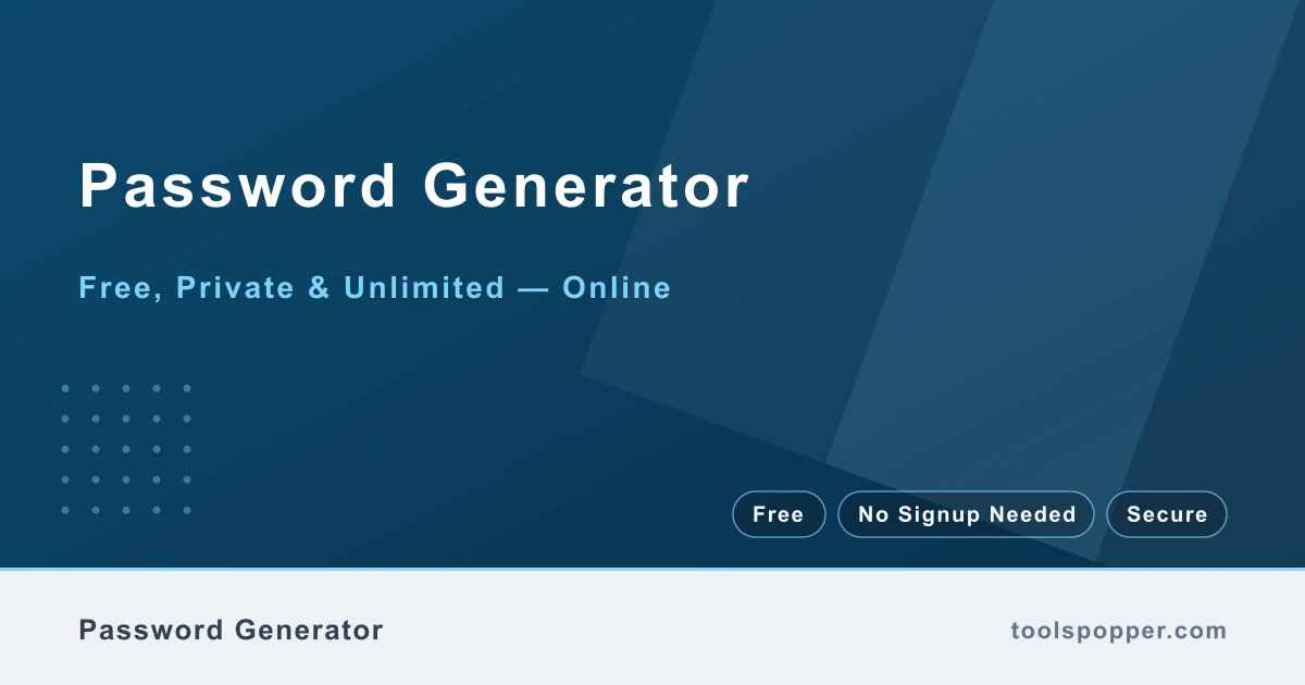 Password Generator — Secure random passwords with custom length and charset