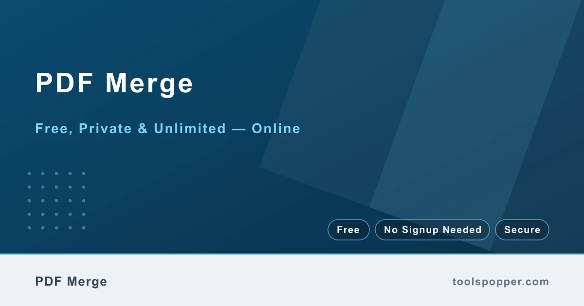 PDF Merge — Combine multiple PDF files into one document — free, no watermark
