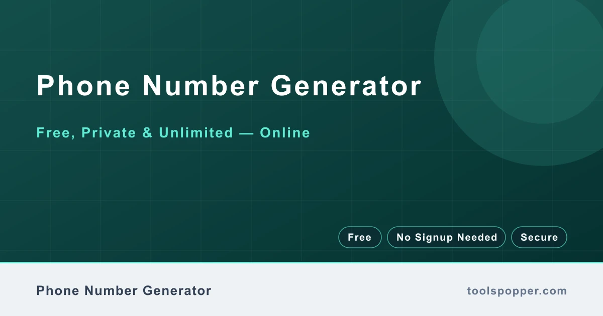 Phone Number Generator — Fake phone numbers by country code