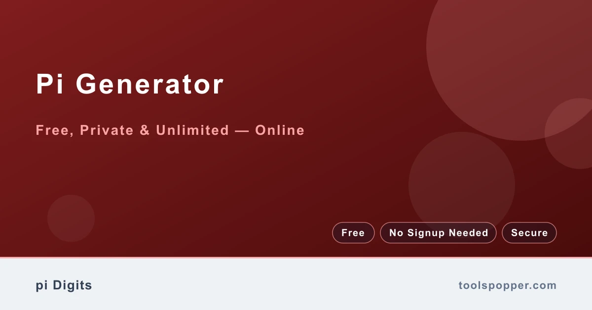 Pi Generator — Random digits after the decimal (demo)