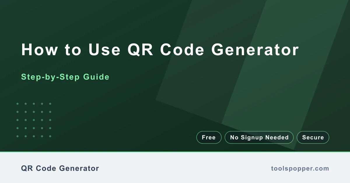 How to use QR Code Generator — step-by-step guide