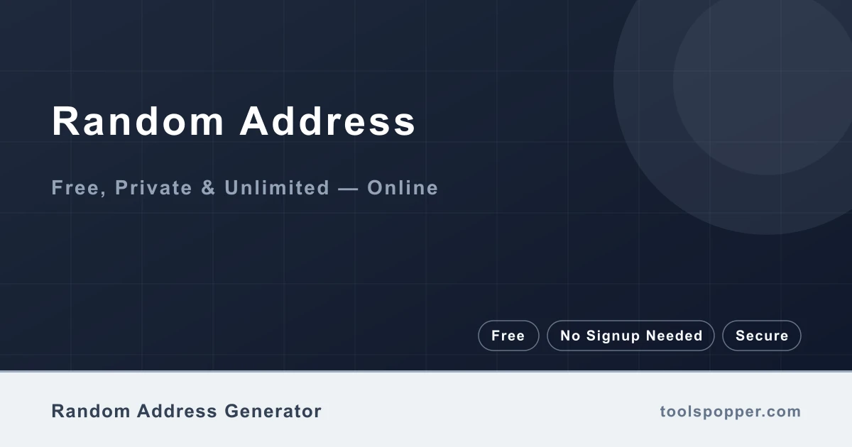 Random Address — Fake U.S. mailing address for tests