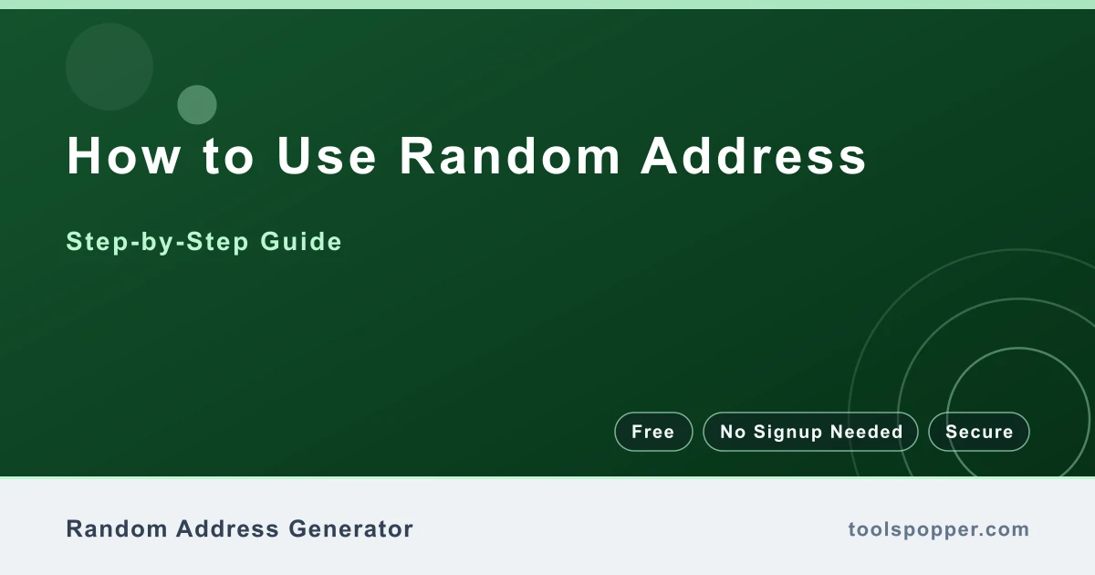 How to use Random Address — step-by-step guide