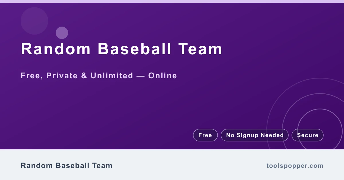 Random Baseball Team — Random MLB team name