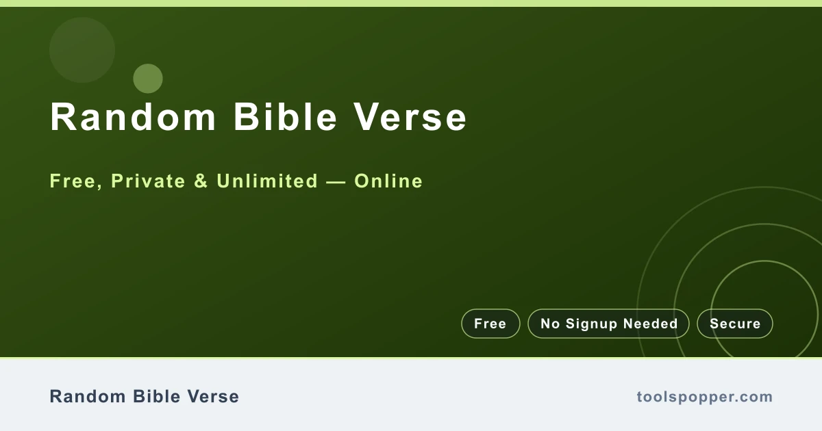 Random Bible Verse — Display a random scripture verse for study or inspiration