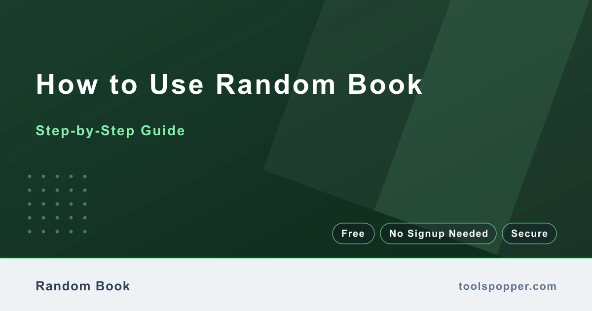 How to use Random Book — step-by-step guide
