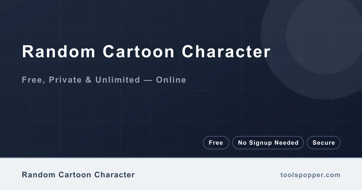 Random Cartoon Character — Random cartoon character name