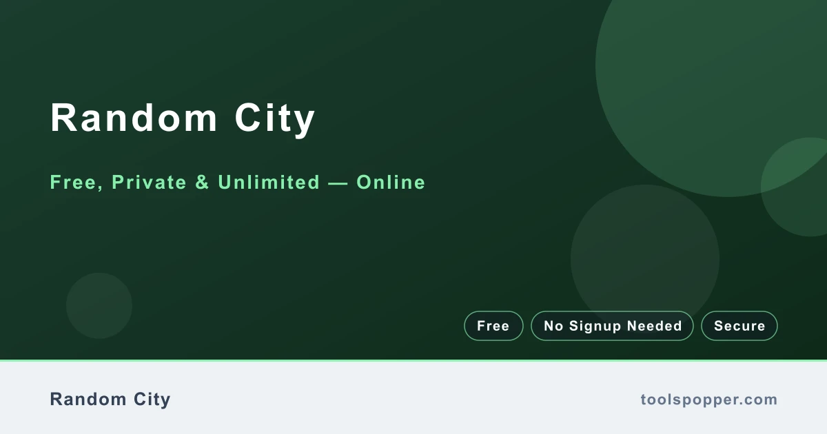 Random City — Random city worldwide
